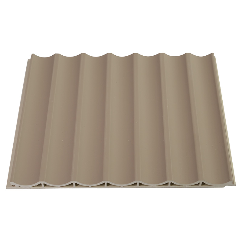 214 * 10 mm-es WPC fali panel otthoni belső dekorációhoz belső íves ráccsal